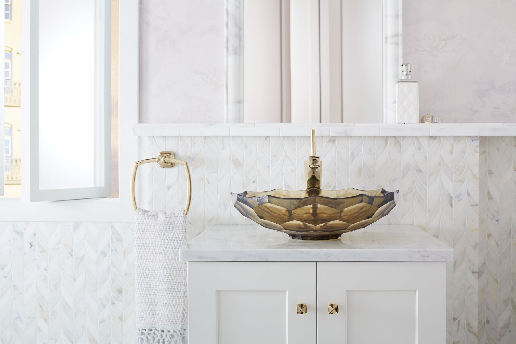 KOHLER K-2373-TG2 Briolette 17-1/2" Round Vessel Bathroom Sink, No Overflow - Translucent Dew