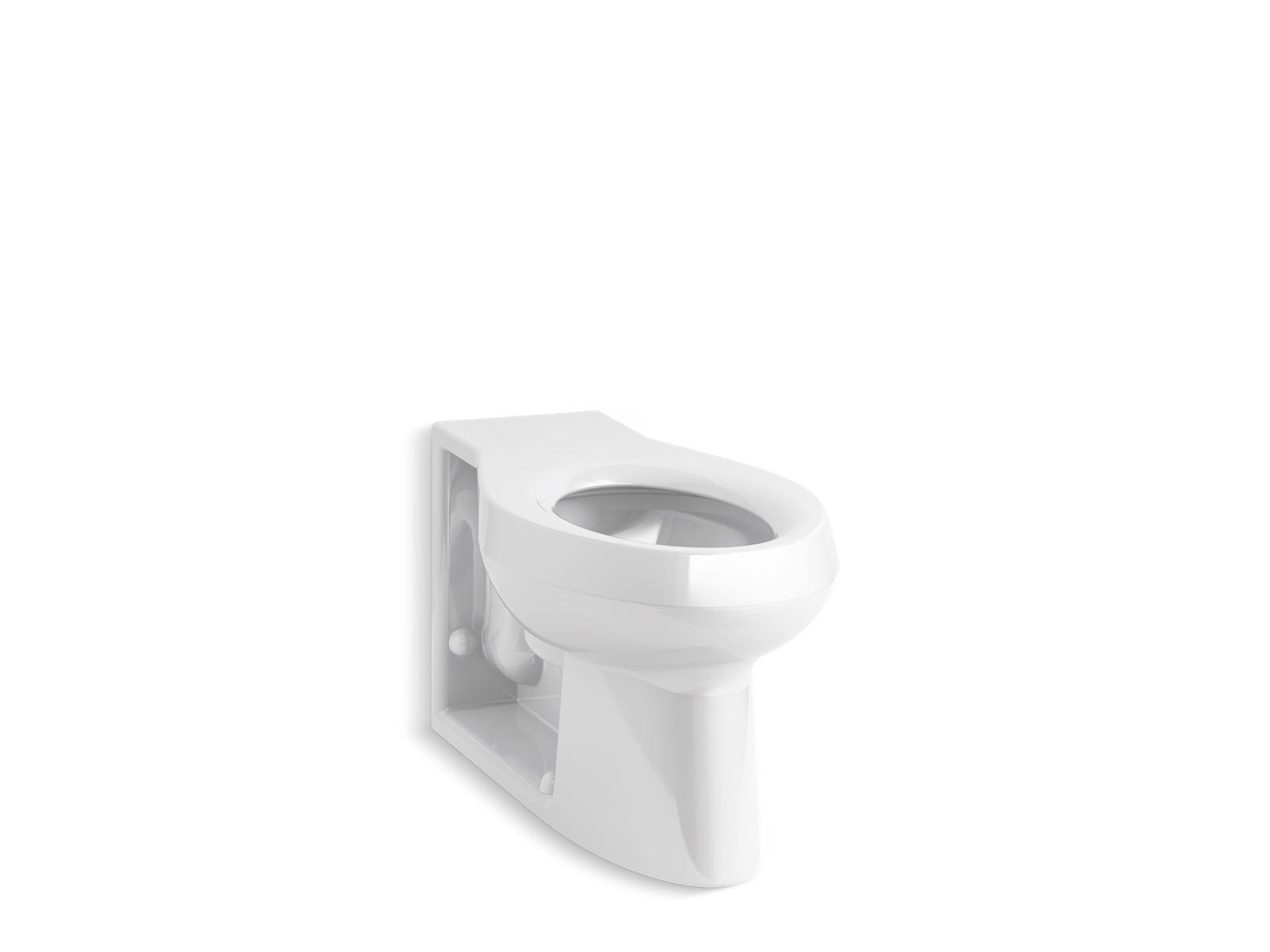 KOHLER K-4398-0 Anglesey Floor-Mount Rear Spud Flushometer Bowl With Integral Seat - White