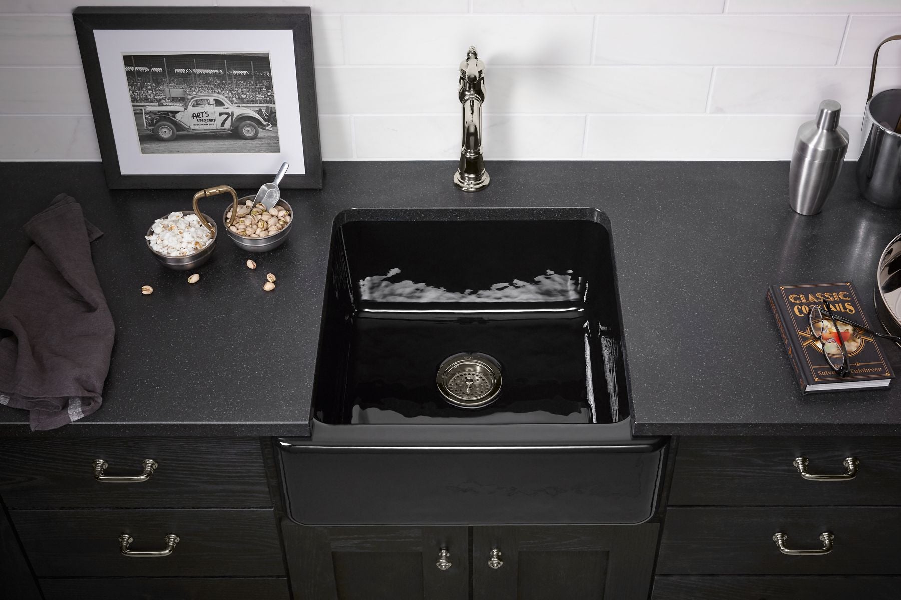 KOHLER K-5665-FF Whitehaven 23-1/2" Undermount Single-Bowl Farmhouse Kitchen Sink - Sea Salt