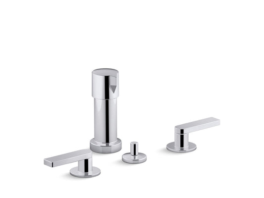 KOHLER K-73077-4-CP Composed Widespread Bidet Faucet With Lever Handles In Polished Chrome