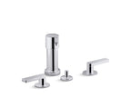 KOHLER K-73077-4-BV Composed Widespread Bidet Faucet With Lever Handles - Vibrant Brushed Bronze