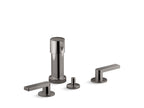 KOHLER K-73077-4-TT Composed Widespread Bidet Faucet With Lever Handles - Vibrant Titanium