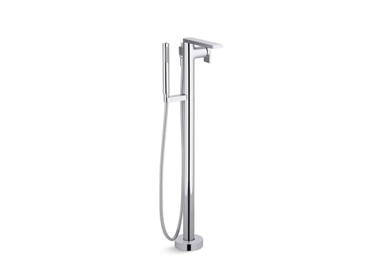 KOHLER K-T73087-4-CP Composed Floor-Mount Bath Filler Trim With Handshower In Polished Chrome