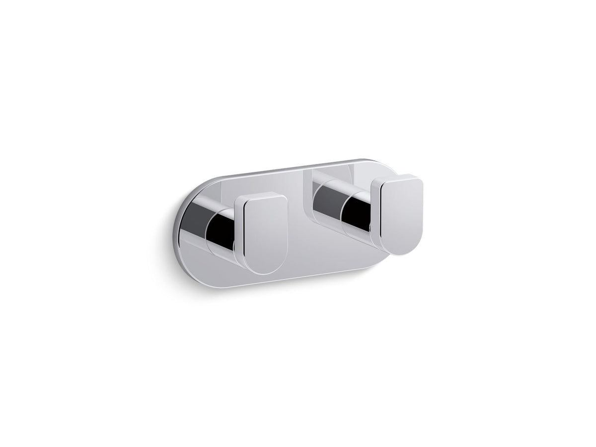 KOHLER K-73146-2MB Composed Double Robe Hook - Vibrant Brushed Moderne Brass