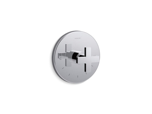 KOHLER K-T73133-3-CP Composed Mastershower Temperature Control Valve Trim With Cross Handle In Polished Chrome