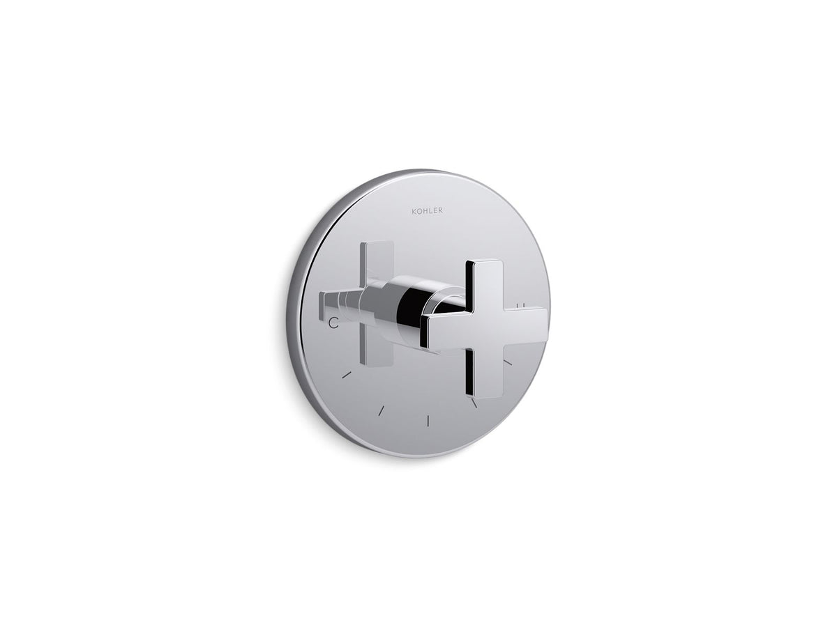 KOHLER K-T73133-3-CP Composed Mastershower Temperature Control Valve Trim With Cross Handle - Polished Chrome