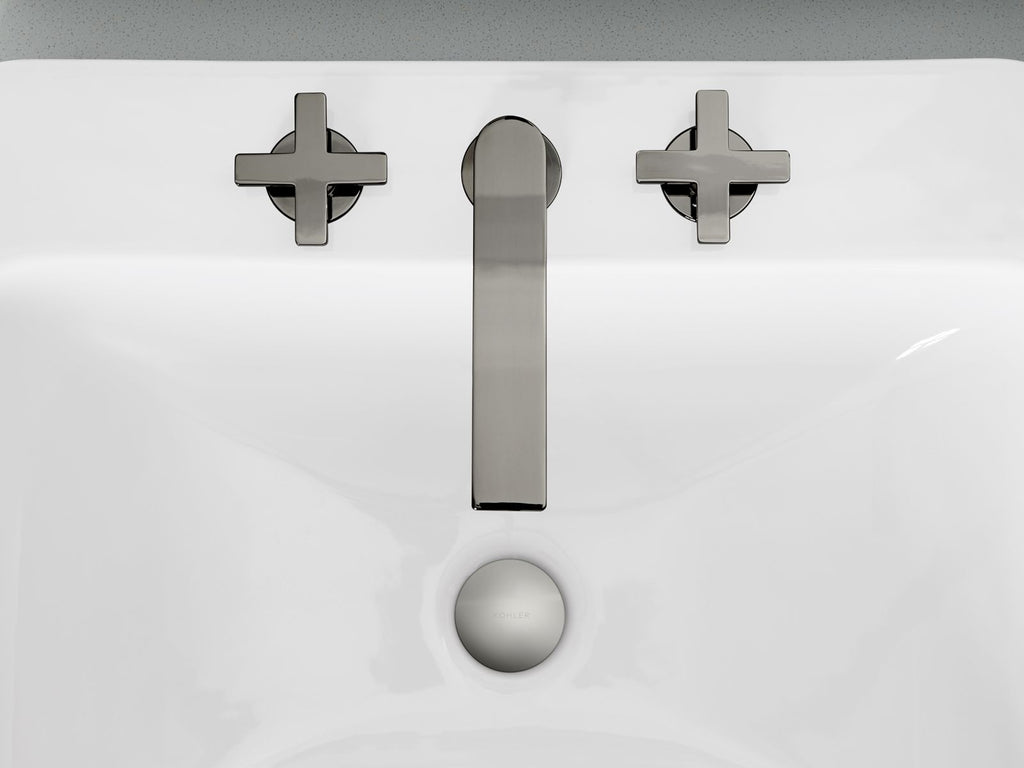 KOHLER K-73060-3-SN Composed Widespread Bathroom Sink Faucet With Cross Handles, 1.2 Gpm - Vibrant Polished Nickel