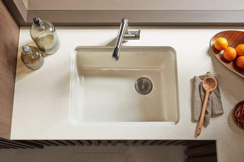 KOHLER K-5872-5UA1-FF Riverby 25" Undermount Single-Bowl Kitchen Sink - Sea Salt