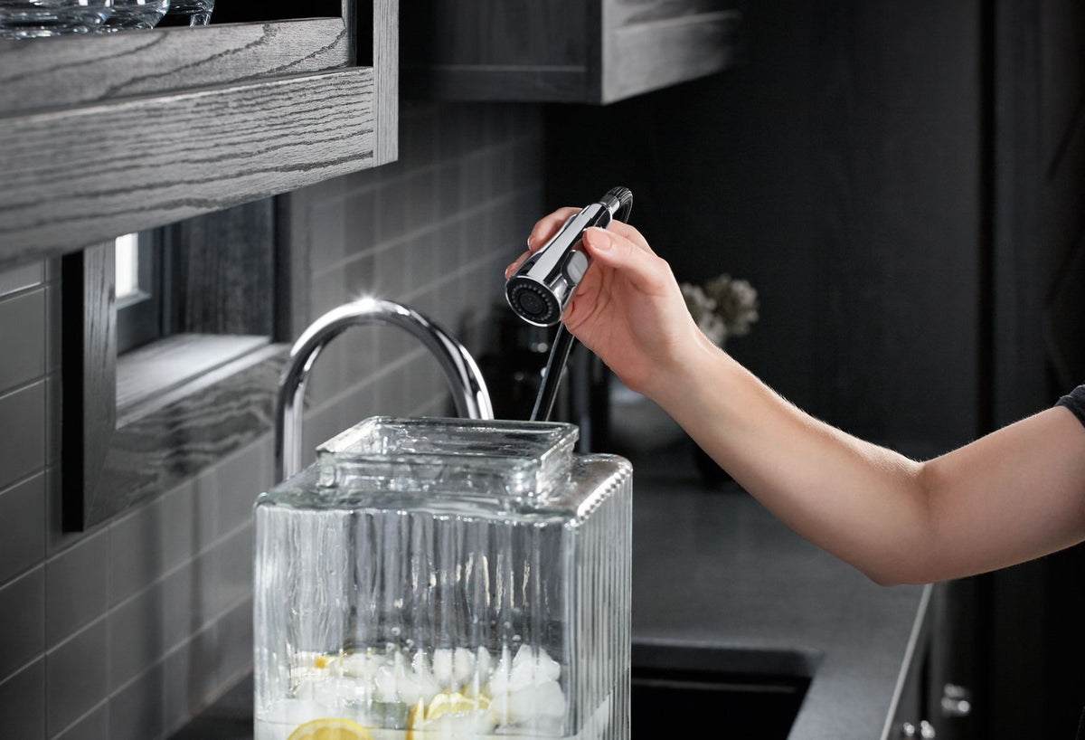 KOHLER K-22036-CP Simplice Touchless Pull-Down Kitchen Sink Faucet With Three-Function Sprayhead - Polished Chrome