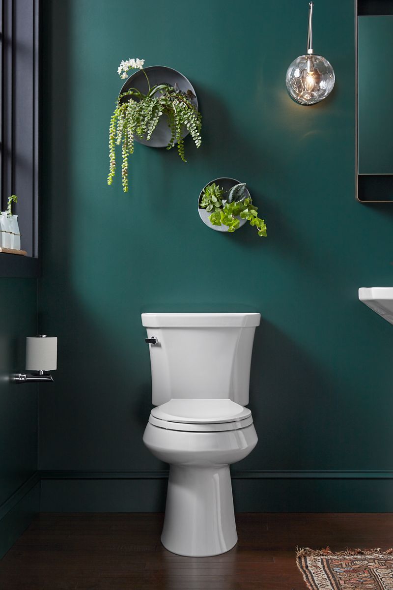 KOHLER K-5298-7 Highline Two-Piece Elongated Toilet, 1.0 Gpf - Black Black