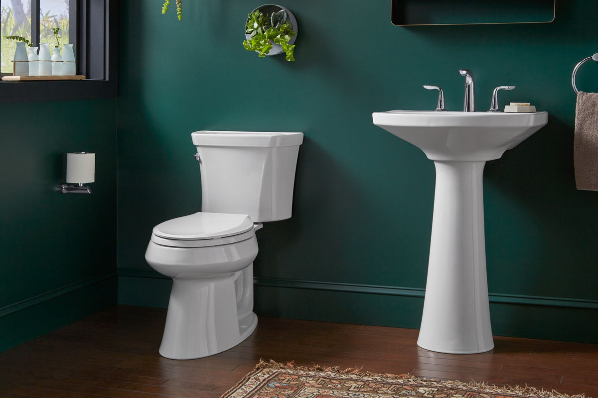 KOHLER K-5298-7 Highline Two-Piece Elongated Toilet, 1.0 Gpf - Black Black