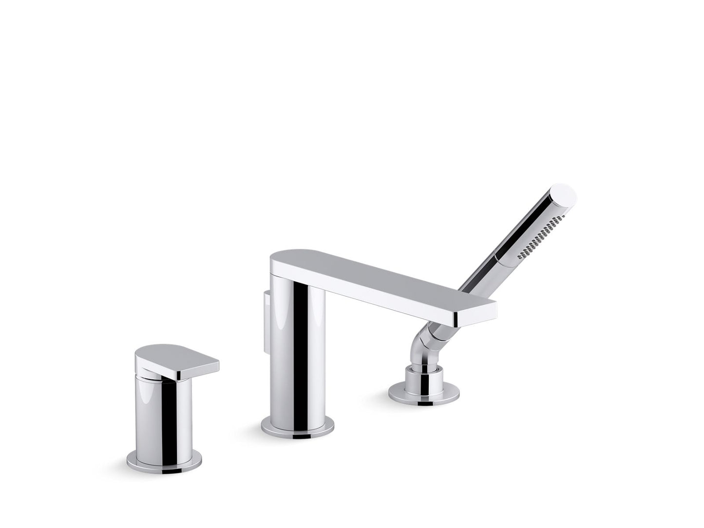 KOHLER K-73078-4-CP Composed Deck-Mount Bath Faucet With Handshower In Polished Chrome