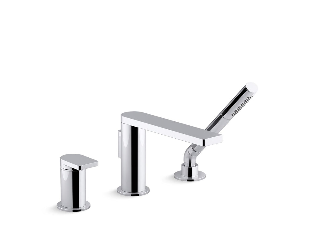 KOHLER K-73078-4-BL Composed Deck-Mount Bath Faucet With Handshower - Matte Black