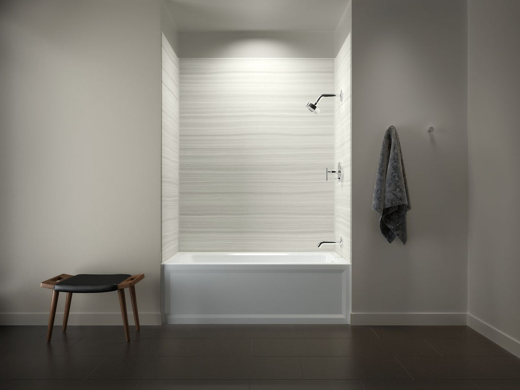 KOHLER K-1123-RA-0 Archer 60" X 32" Alcove Bath, Right Drain - White