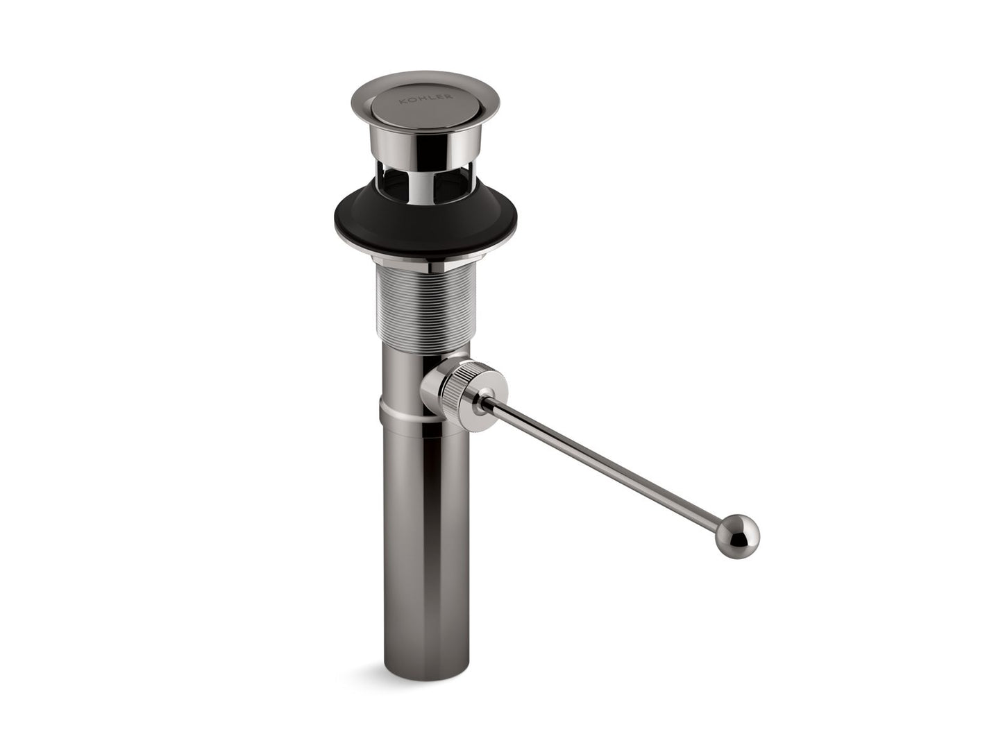 KOHLER K-7114-A-TT Premier pop-up drain, exposed, with overflow - Vibrant Titanium