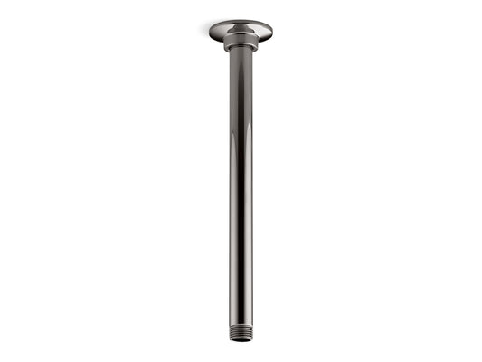 KOHLER K-7392-TT 12" ceiling-mount single-function rainhead arm and flange - Vibrant Titanium