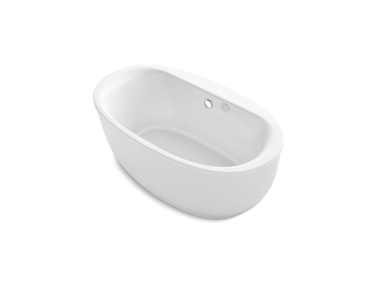 KOHLER K-1967-GH-0 Sunstruck 65-1/2" X 35-1/2" Oval Freestanding Heated Bubblemassage Air Bath With Fluted Shroud In White