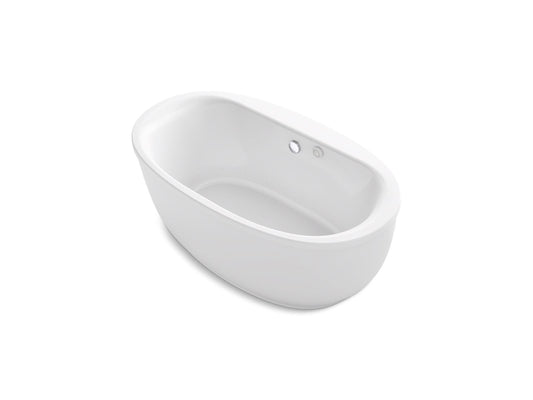 KOHLER K-1967-GH-0 Sunstruck 65-1/2" X 35-1/2" Oval Freestanding Heated Bubblemassage Air Bath With Fluted Shroud In White