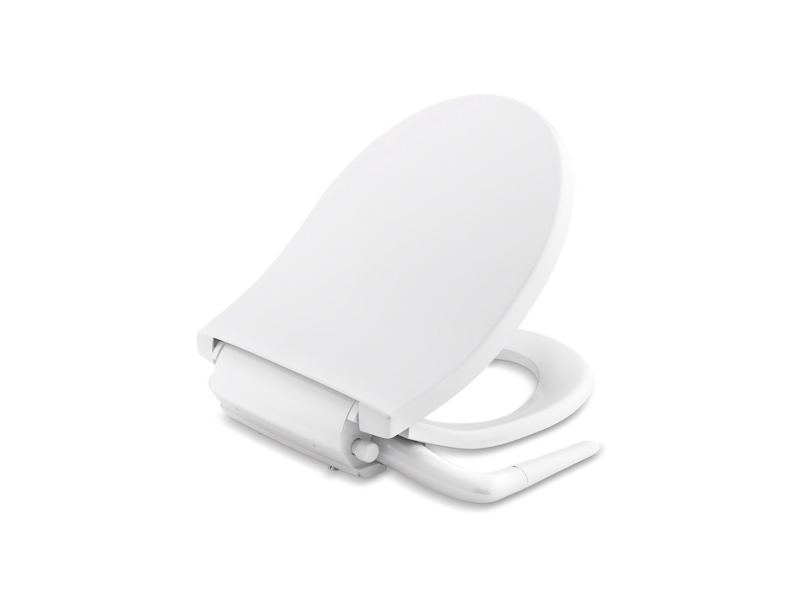 KOHLER K-76923-96 Purewash M250 Quiet-Close Round-Front Manual Bidet Toilet Seat - Biscuit