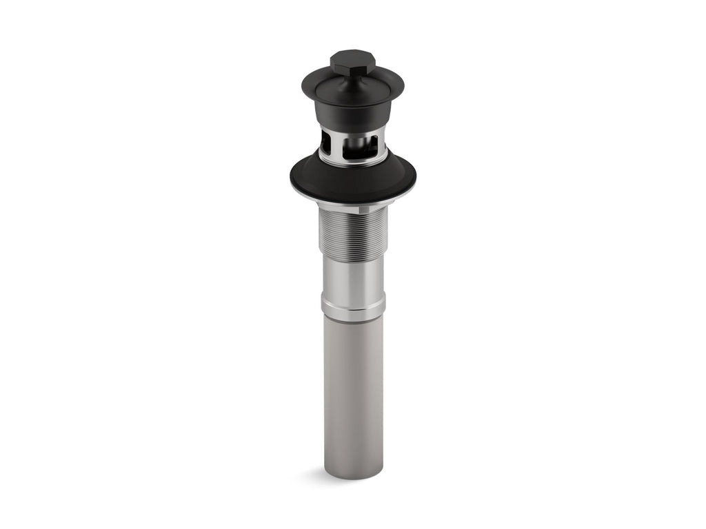 KOHLER K-7127-A-BL Bathroom Sink Drain With Overflow And Non-Removable Metal Stopper - Matte Black
