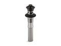 KOHLER K-7127-A-BL Bathroom Sink Drain With Overflow And Non-Removable Metal Stopper - Matte Black
