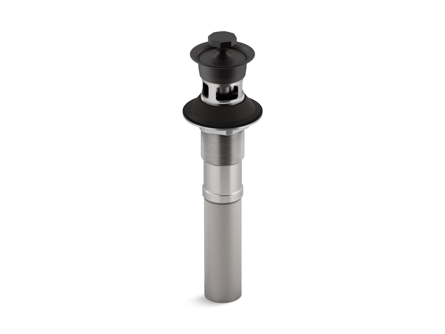 KOHLER K-7127-A-BL Bathroom sink drain with overflow and non-removable metal stopper - Matte Black