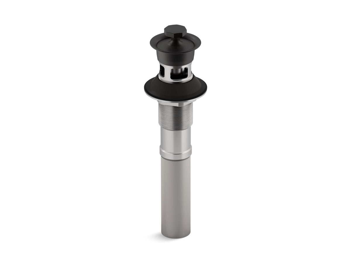KOHLER K-7127-A-BL Bathroom Sink Drain With Overflow And Non-Removable Metal Stopper - Matte Black