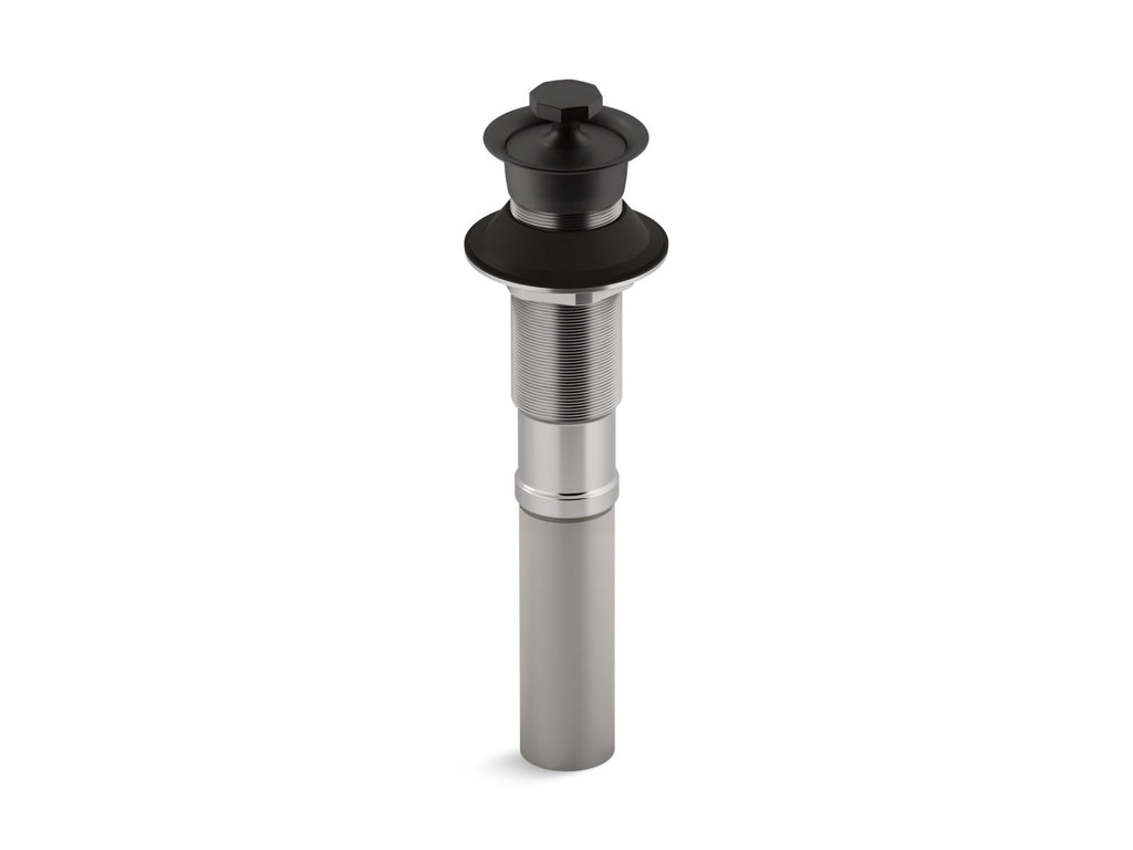 KOHLER K-7127-BL Bathroom Sink Drain With Non-Removable Metal Stopper And Without Overflow - Matte Black