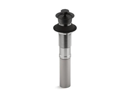KOHLER K-7127-BL Bathroom sink drain with non-removable metal stopper and without overflow - Matte Black