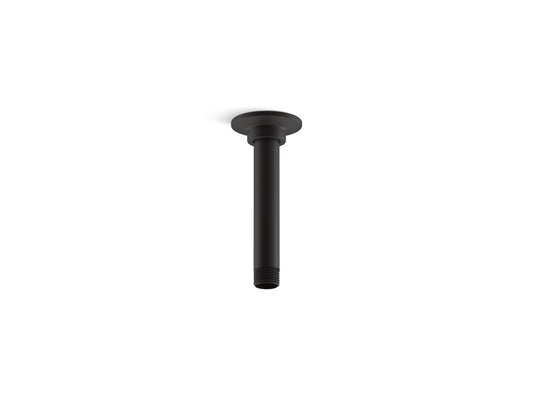 KOHLER K-7394-BL 6" Ceiling-Mount Single-Function Rainhead Arm And Flange In Matte Black