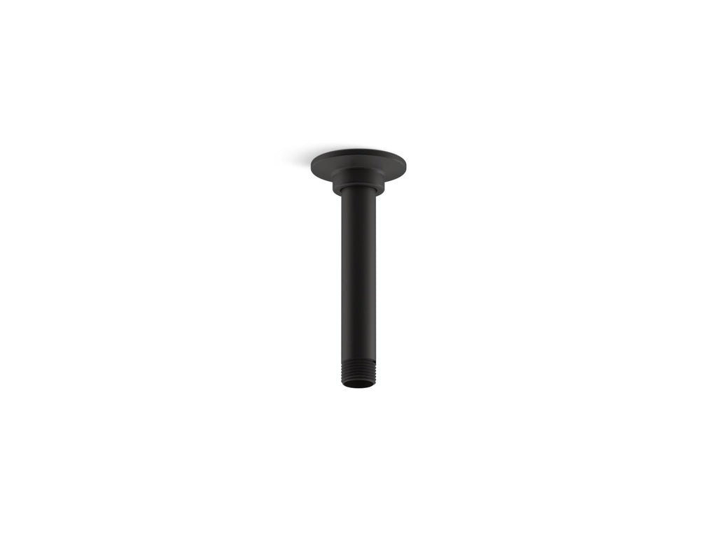 KOHLER K-7394-BL 6" Ceiling-Mount Single-Function Rainhead Arm And Flange - Matte Black