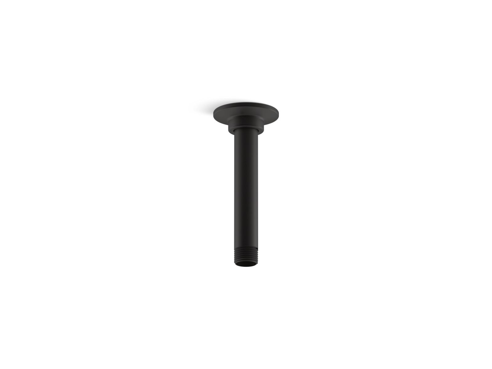 KOHLER K-7394-BL 6" Ceiling-Mount Single-Function Rainhead Arm And Flange - Matte Black