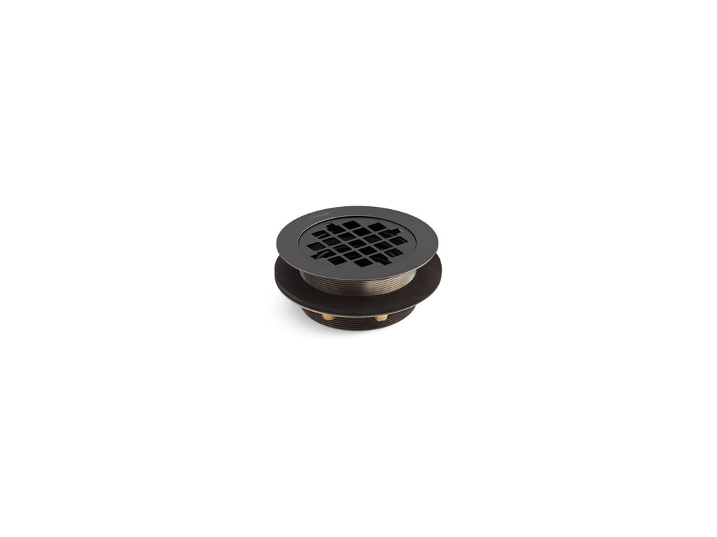 KOHLER K-9132-BL Round Shower Drain For Use With Plastic Pipe, Gasket Included - Matte Black