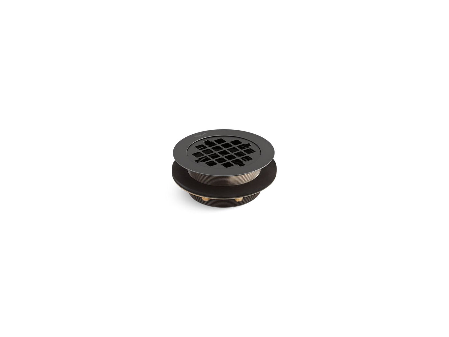 KOHLER K-9132-BL Round shower drain for use with plastic pipe, gasket included - Matte Black