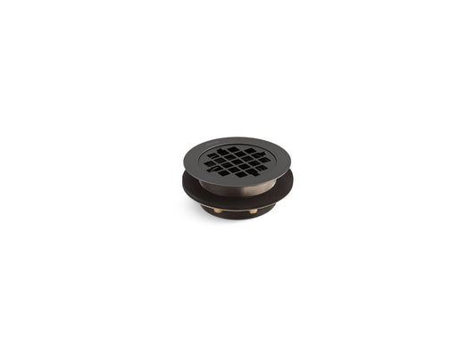 KOHLER K-9132-BL Round shower drain for use with plastic pipe, gasket included - Matte Black