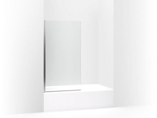 KOHLER K-707105-L-SHP Aerie Bath Screen, 56-15/16" X 32" W With 1/4" Thick Crystal Clear Glass And Square Corner In Bright Polished Silver