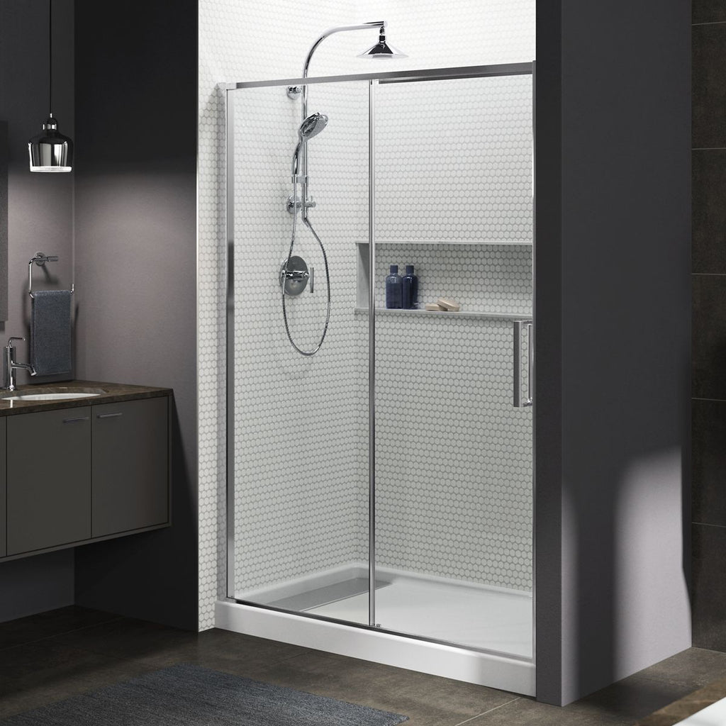 KOHLER K-9177-96 Bellwether 60" X 34" Alcove Shower Base, Left Drain - Biscuit