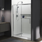 KOHLER K-9177-96 Bellwether 60" X 34" Alcove Shower Base, Left Drain - Biscuit