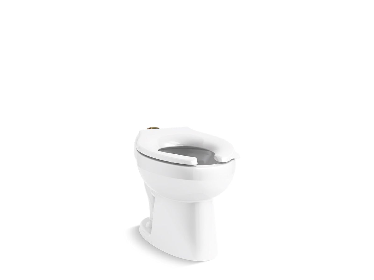 KOHLER K-96053-7 Wellcomme Ultra Floor-Mount Top Spud Flushometer Bowl - Black Black