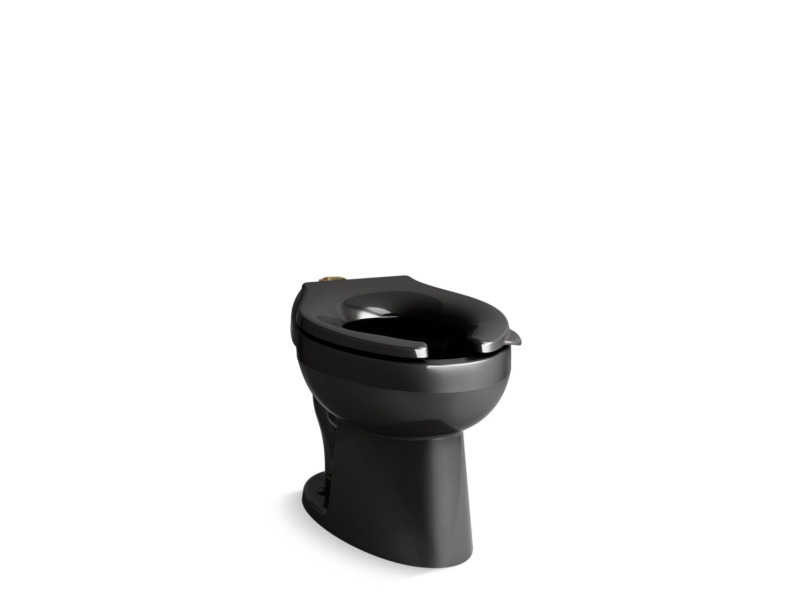 KOHLER K-96053-7 Wellcomme Ultra Floor-Mount Top Spud Flushometer Bowl - Black Black