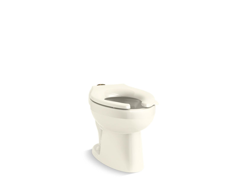 KOHLER K-96053-96 Wellcomme Ultra Floor-Mount Top Spud Flushometer Bowl - Biscuit