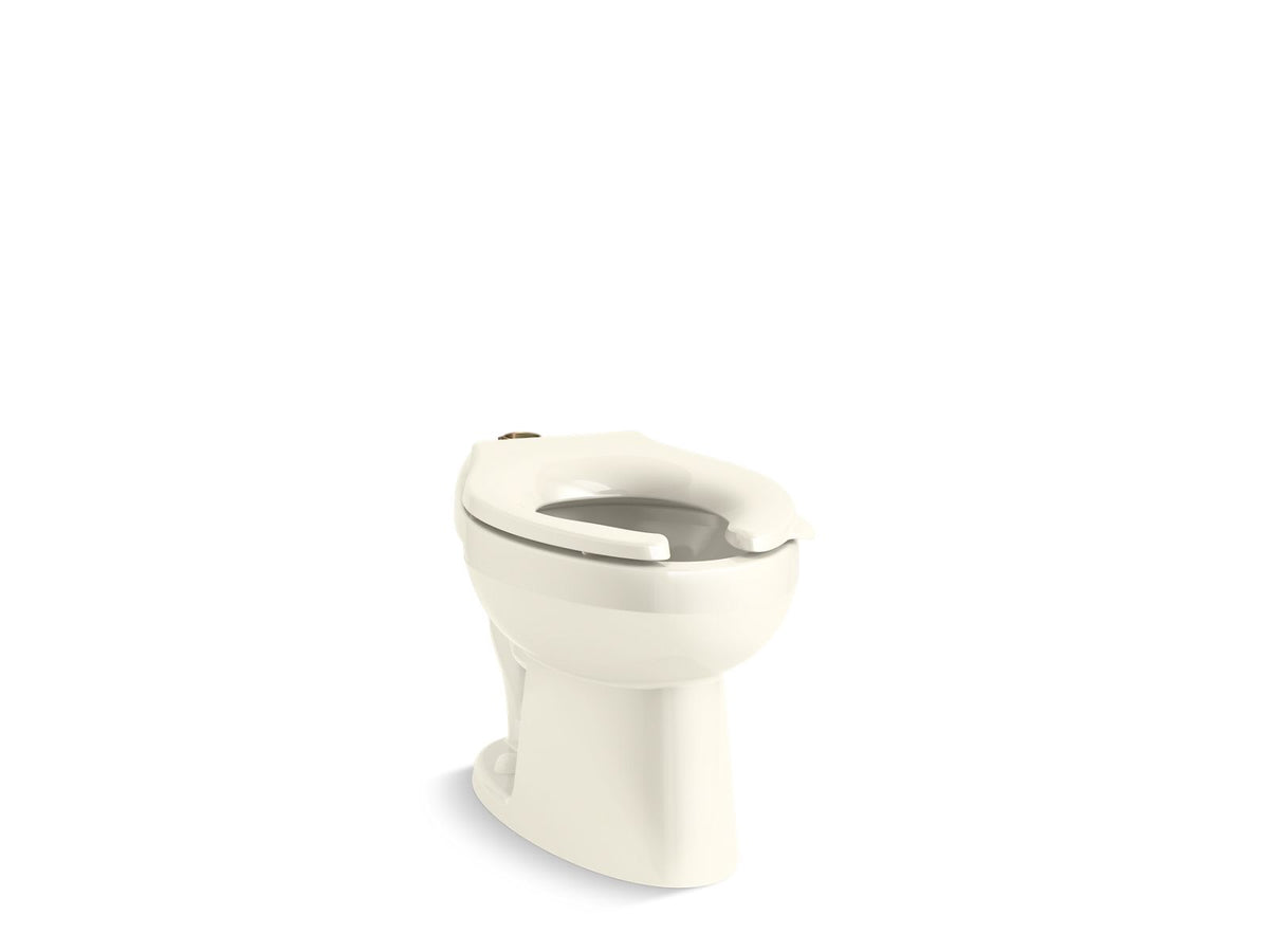 KOHLER K-96053-96 Wellcomme Ultra Floor-Mount Top Spud Flushometer Bowl - Biscuit