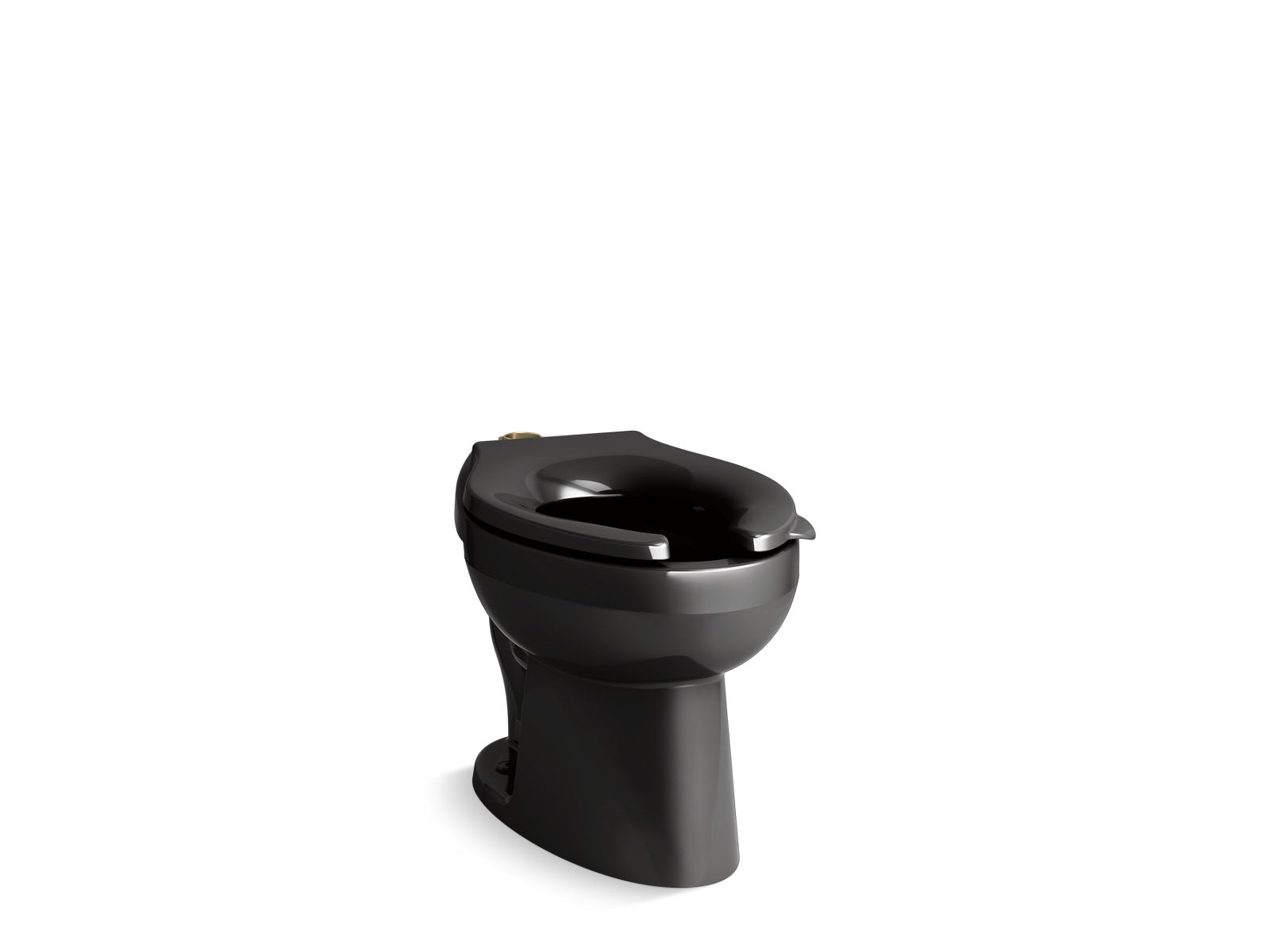 KOHLER K-96053-L-7 Wellcomme Ultra Floor-Mount Top Spud Flushometer Bowl With Bedpan Lugs - Black Black