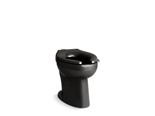 KOHLER K-96057-7 Highcliff Ultra Floor-Mount Top Spud Flushometer Bowl In Black Black