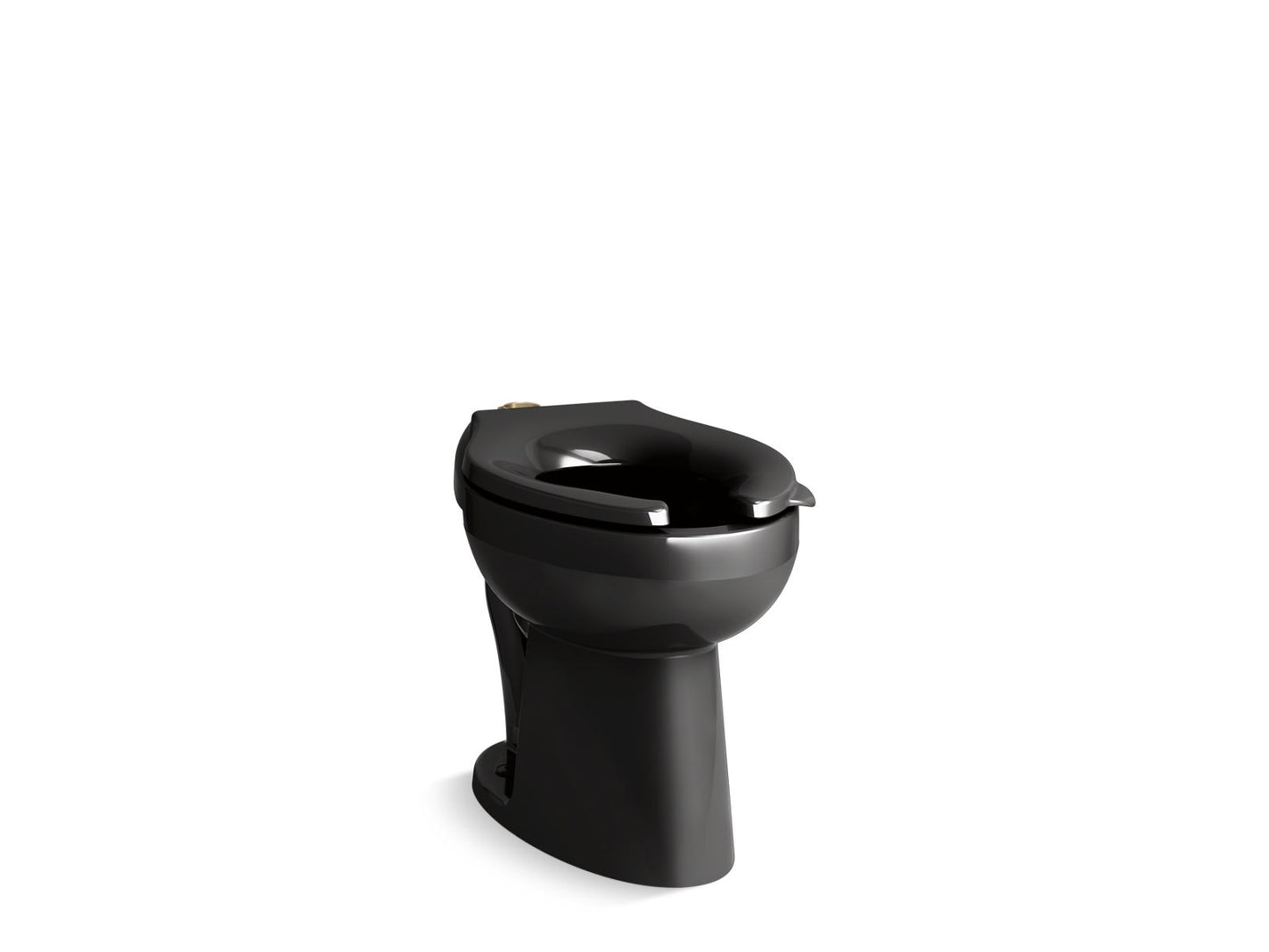 KOHLER K-96057-L-7 Highcliff Ultra Floor-Mount Top Spud Flushometer Bowl With Bedpan Lugs In Black Black