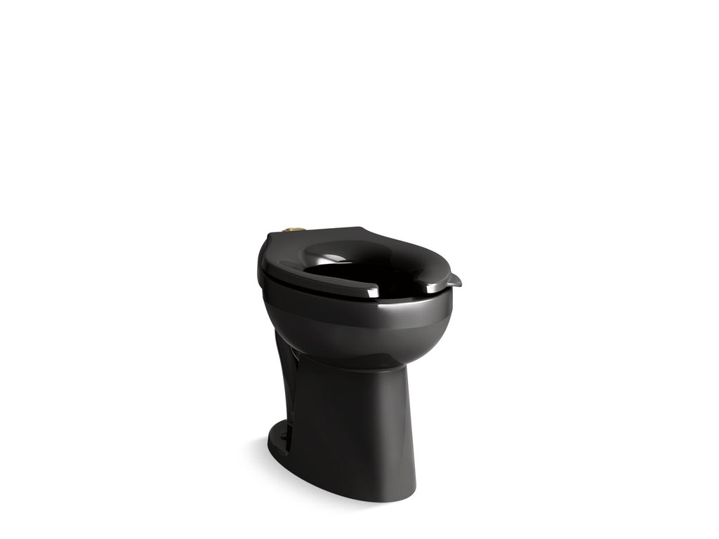 KOHLER K-96057-L-7 Highcliff Ultra Floor-Mount Top Spud Flushometer Bowl With Bedpan Lugs - Black Black