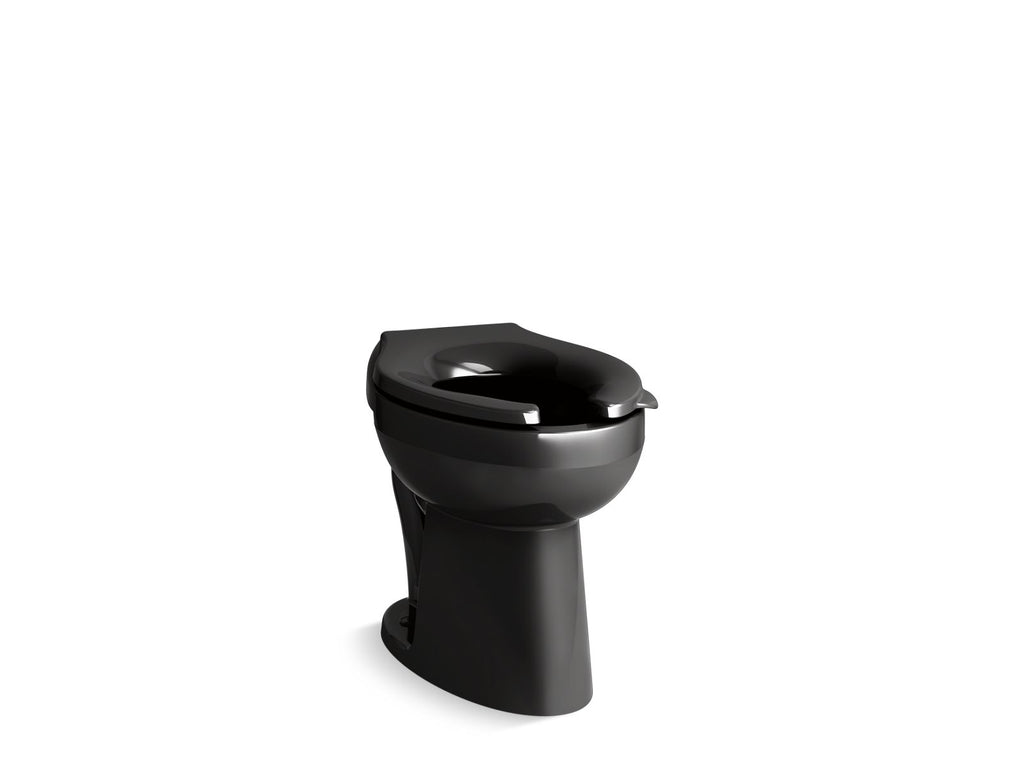 KOHLER K-96058-7 Highcliff Ultra Floor-Mount Rear Spud Flushometer Bowl - Black Black
