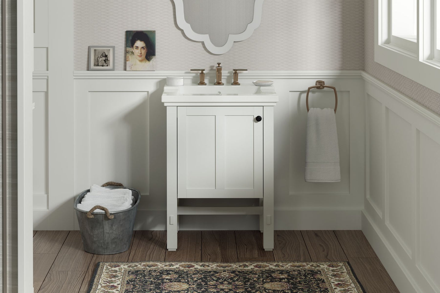 KOHLER K-2604-1WA Tresham 24" Bathroom Vanity Cabinet In Linen White