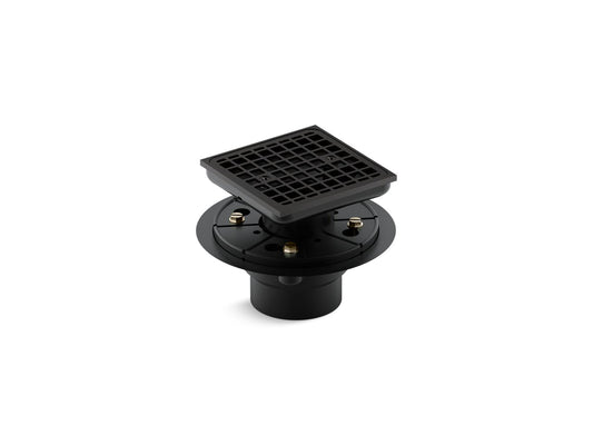 KOHLER K-9136-BL Clearflo Square Design Tile-In Shower Drain In Matte Black