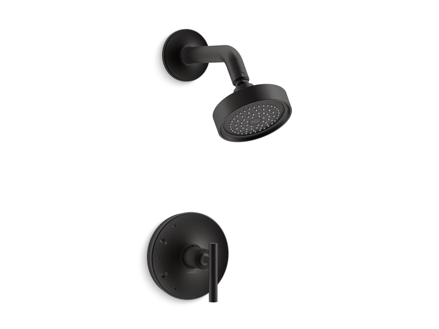 KOHLER K-TS14422-4-BL Purist Rite-Temp Shower Trim Kit With Lever Handle, 2.5 Gpm In Matte Black